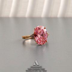 انگشتر تک نگین صورتی Pink Diamond Ring 01