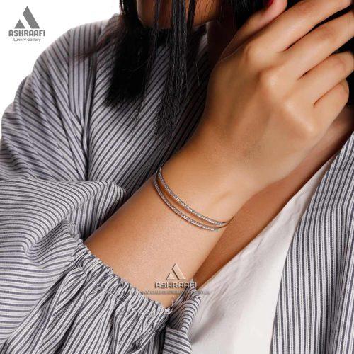 دستبند نگینی نازک