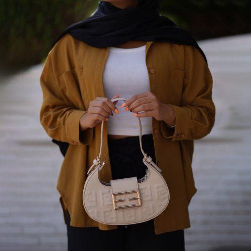 کیف کرم فندی Fendi Mini Cookie Bag A01