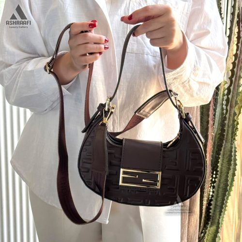 Fendi-Mini-Cookie-Bag-A01-14 کیف چرم قهوهای Fendi Mini Cookie Bag A01