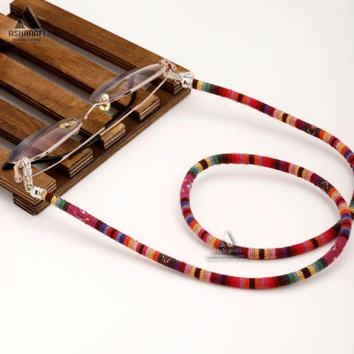 بند عینک طرح گلیمی قرمز