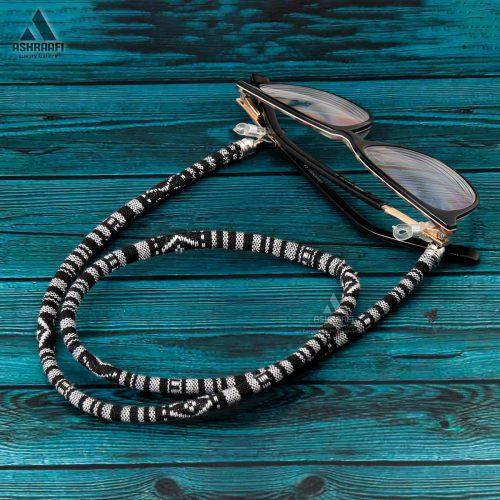 بند عینک گلیمی مشکی سفید