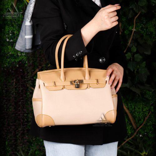 کیف کرم عسلی زنانه