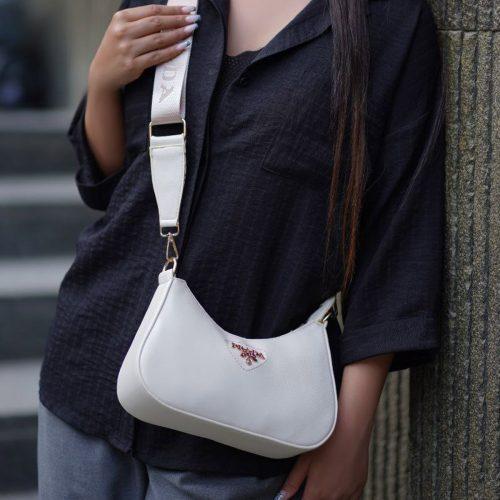 کیف سفید پرادا شونی