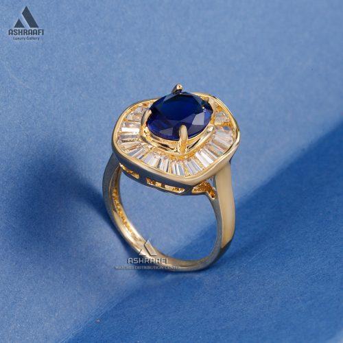 انگشتر تک نگین آبی