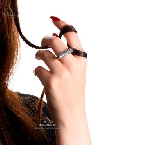 انگشتر نگین دار نقره ای Women Diamond Ring S02