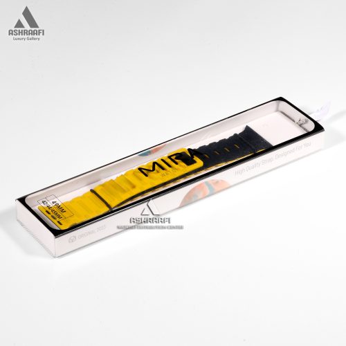 بند سیلیکونی دو رو زرد و مشکی ساعت هوشمند