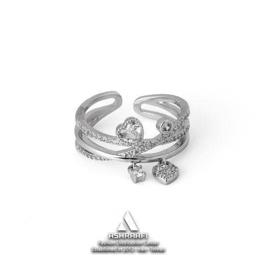 انگشتر زنانه با اویز‌های نگینی