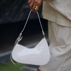 کیف سفید ورنی کوچیک