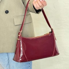 Zara-Shoulder-Bag-A01-07 کیف ورنی زرشکی