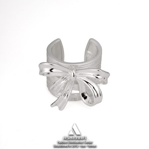 انگشتر پاپیونی نقره‌ای Bow Tie Ring S2