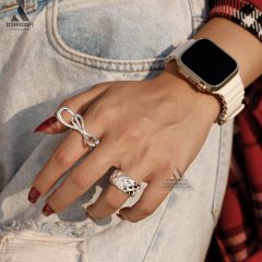 انگشتر زنانه نقره ای Bow Tie Ring S7