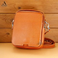 کیف چرم رودوشی عسلی