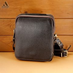 کیف قهوه‌ای چرم