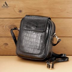 Mens-Shoulder-Bag-A05-04 کیف مشکی کروکودیلی
