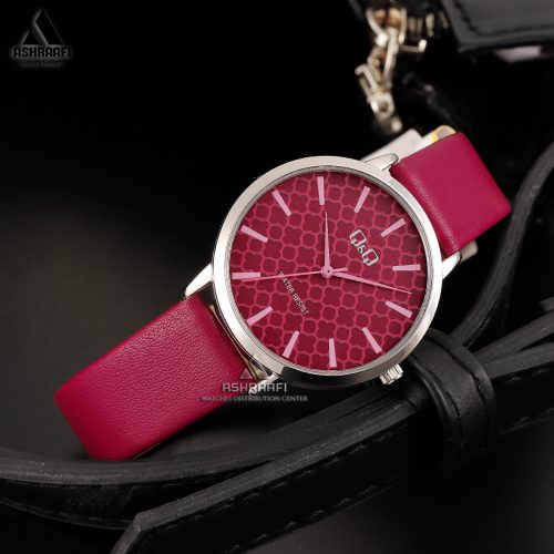 ساعت زنانه کیو اند کیو بند چرم Q&Q Q26B-005PY