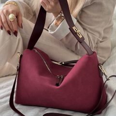 کیف مخمل زرشکی