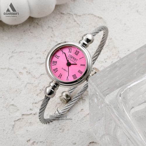 ساعت زنانه النگویی صفحه صورتی