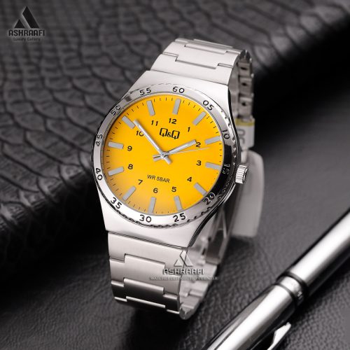 ساعت مچی کیو اند کیو صفحه زرد Q&Q Q70B-003PY