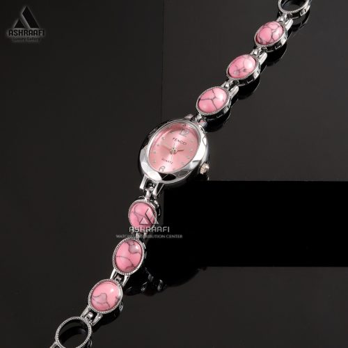 ساعت صورتی دستبندی