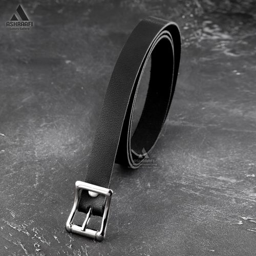 کمربند ساده با سگک نقره ای
