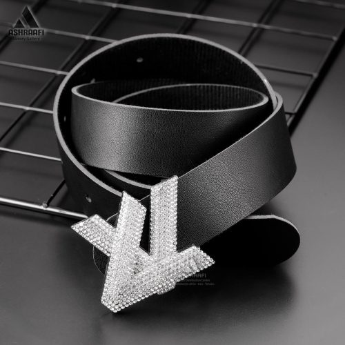 کمربند مشکی نگین دار