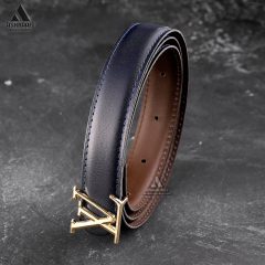 کمربند سورمه ای زنانه Louis Vuitton Leather Belt BL6