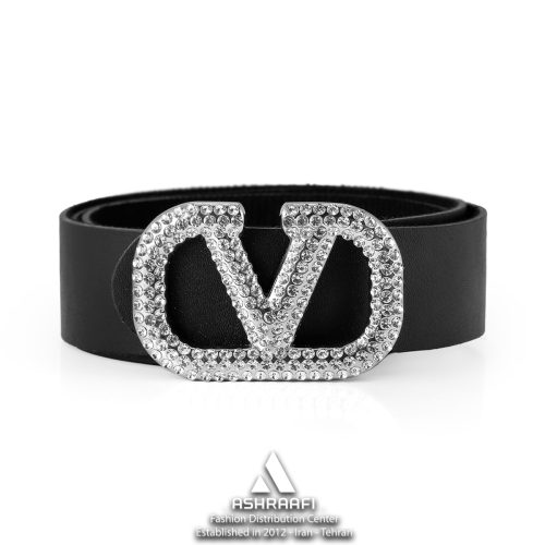 کمربند زنانه نگین دار Valentino Leather Belt BL1