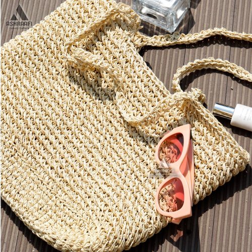 خرید کیف بزرگ حصیری دست ساز