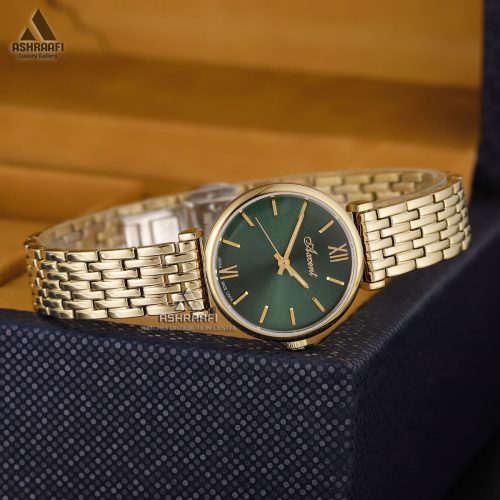 ساعت طلایی صفحه سبز Axcent AX120014GG