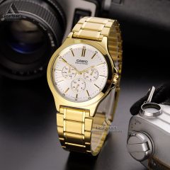 Casio-MTP-V300G-7A-02 ساعت کاسیو مردانه طلایی Casio MTP-V300G-7A