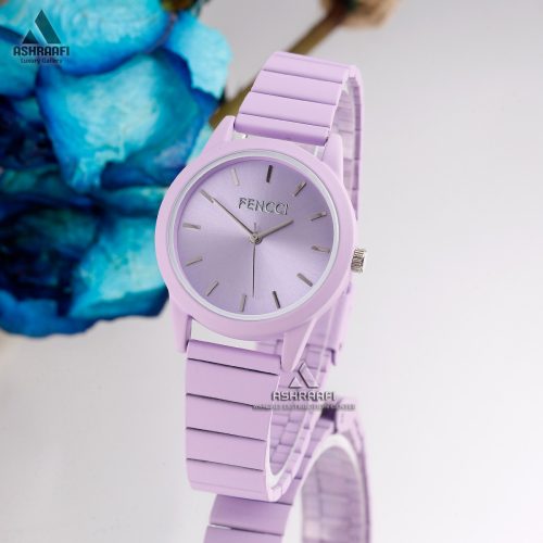 ساعت دخترانه بنفش پاستیلی