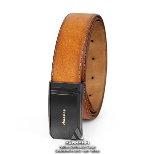 کمربند مردانه قهوه‌ای Leather Belt BL66