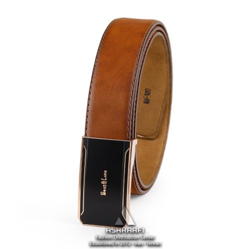 کمربند عسلی ریلی Leather Belt BL74