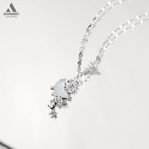 گردنبند ماه و ستاره Moonstone Moon Necklace S