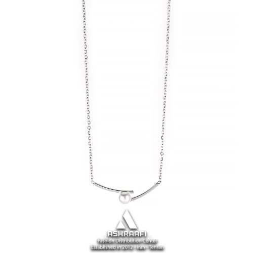 گردنبند نقره‌ای مروارید Pearl Necklace S