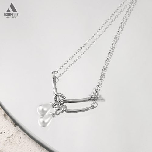 گردنبند نقره‌ای مروارید Pearl Necklace S2