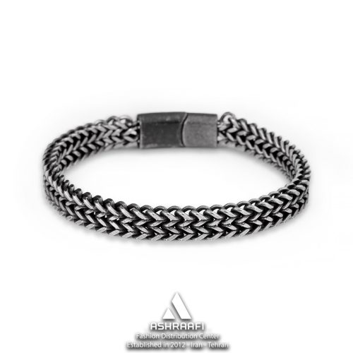 دستبند مردانه زنجیری کروم Steel Braided Bracelet K1
