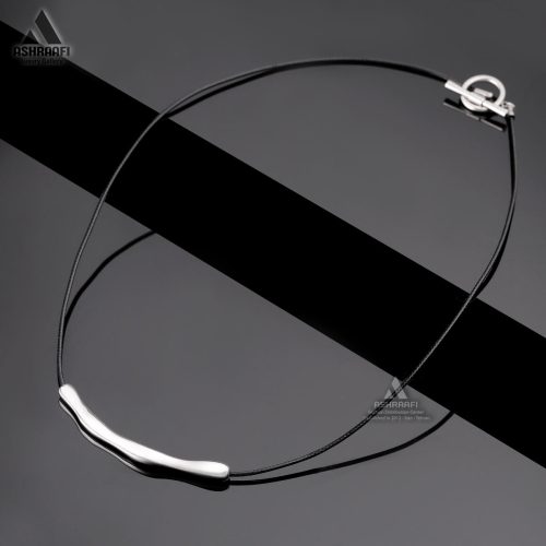 گردنبند زنانه چرمی با پلاک استیل