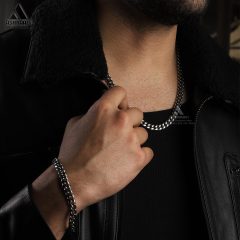 Cartier-Necklace-&-Bracelet-S03 ست گردنبند و دستبند مردانه
