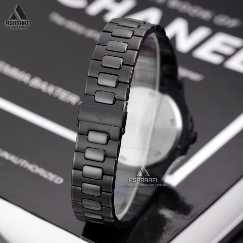 قفل و بند استیل ساعت Patek Philippe Nautilus Black3