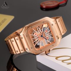 Cartier-De-Santos-RG9-05 موتور باز اسکلتون ساعت کارتیه
