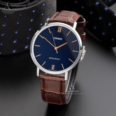 Casio-MTP-VT01L-2B-02 ساعت کاسیو بند چرمی Casio MTP-VT01L-2B