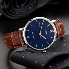 Casio-MTP-VT01L-2B-04 کاسیو ساده بند چرمی Casio MTP-VT01L-2B