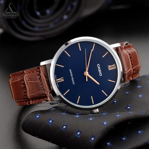 کاسیو ساده بند چرمی Casio MTP-VT01L-2B