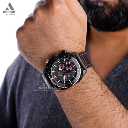 ساعت مردانه بند چرمی Naviforce NF8057BK