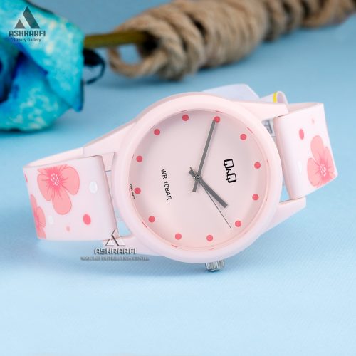 ساعت صورتی کیو اند کیو Q&Q V08A-004VY