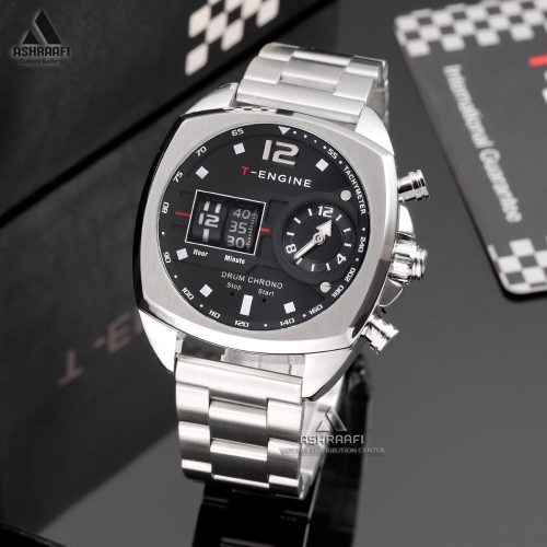 ساعت تی انجین صفحه مشکی T-Engine Drum Chrono 3940