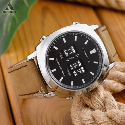 ساعت تی انجین بند چرمی T-Engine Drum Roller 3904