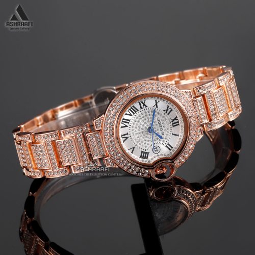 ساعت کارتیه رزگلد Cartier Ballon Bleu Full Diamond-24